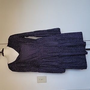 KOJOOIN Women's V Neck Long Sleeve Smocked Waist Mini Dress Casual Dress